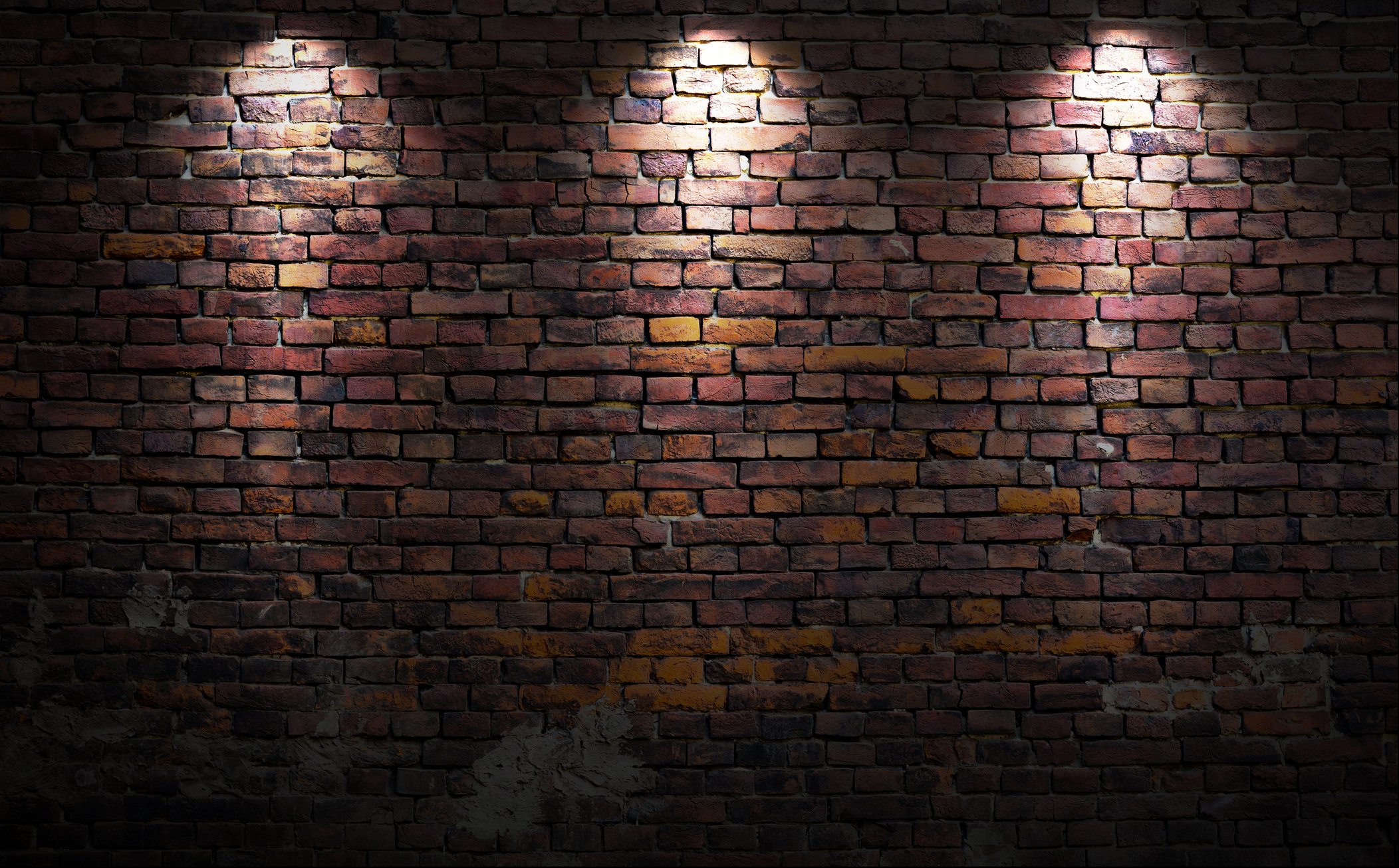 Brick wall with lights